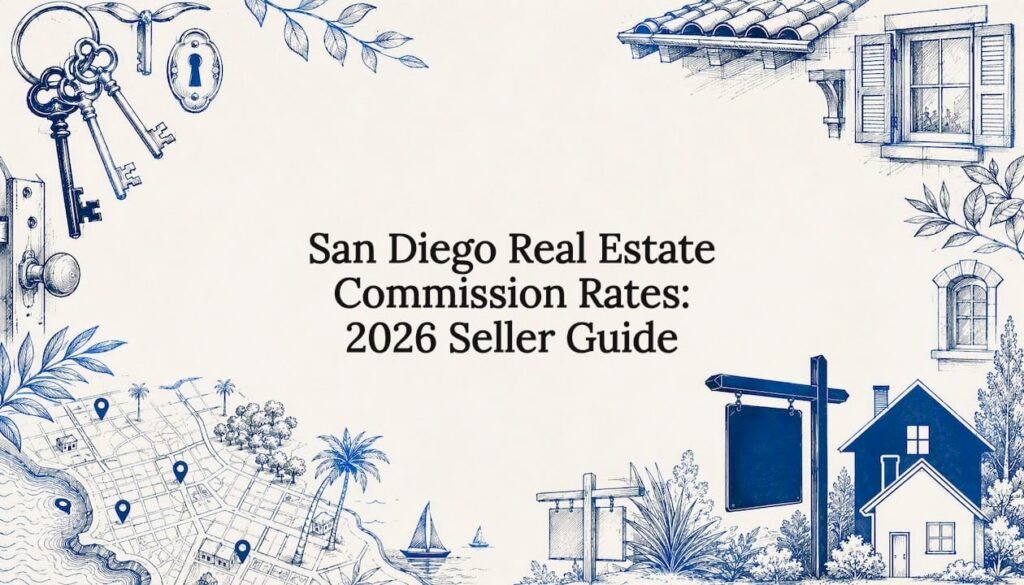 Decorative title card illustration for real estate seller guide