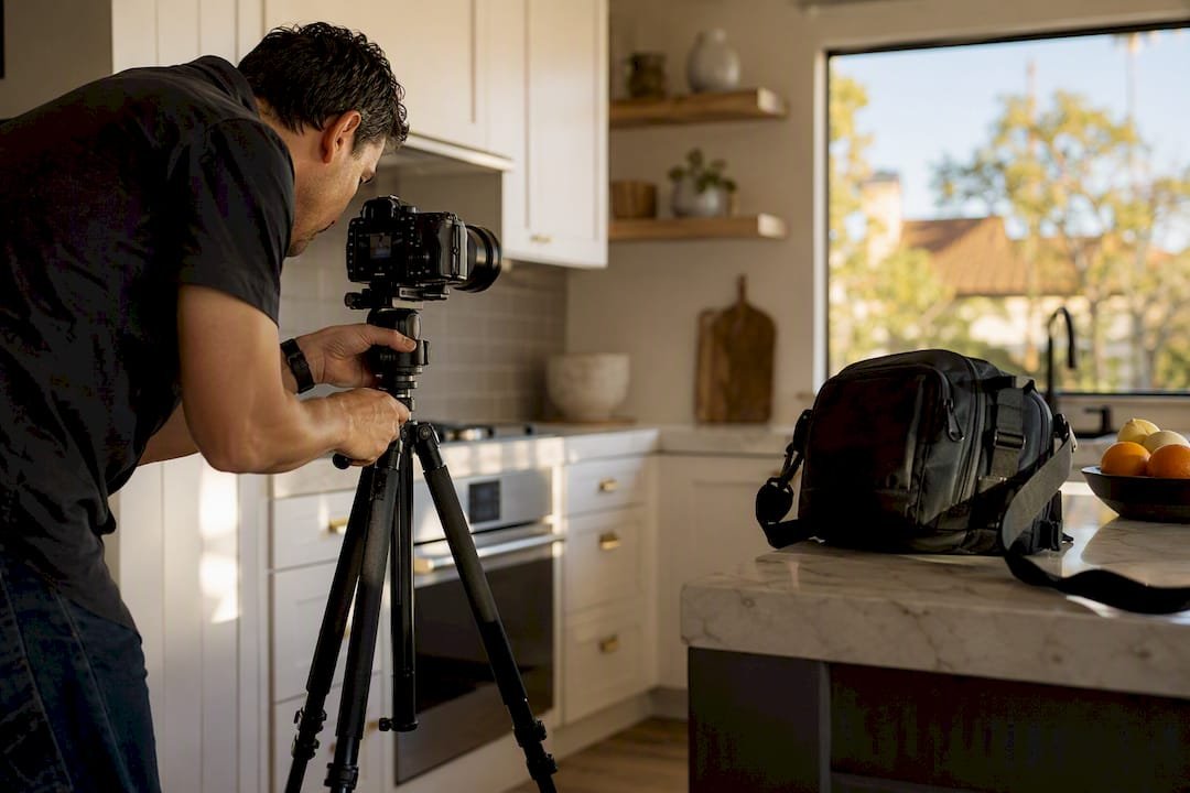 Photographer taking interior real estate photo