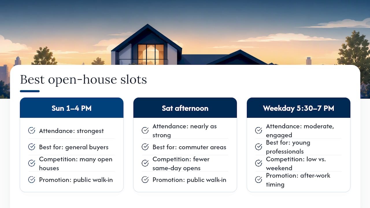 Diagram of best days and times for open houses