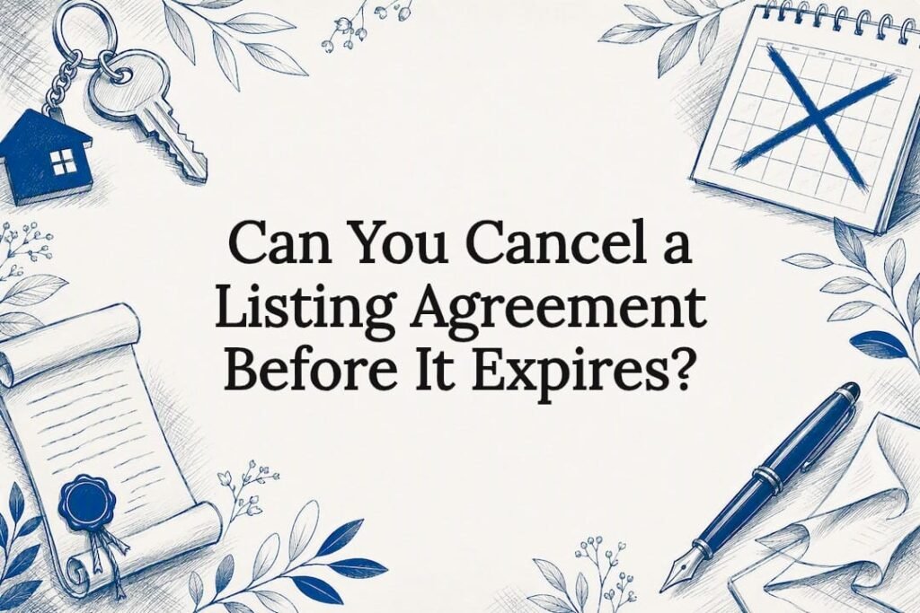 Decorative real estate contract illustration