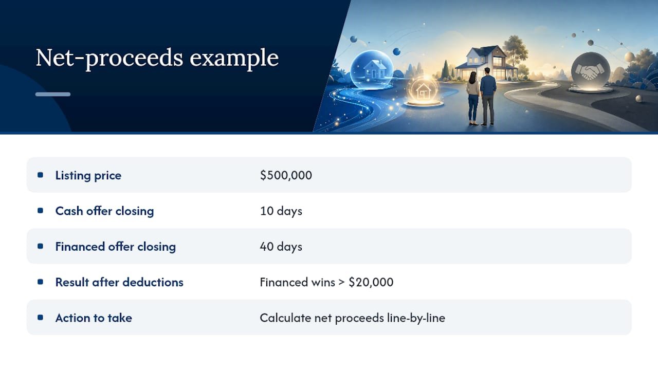 Cash and financed offer net proceeds comparison