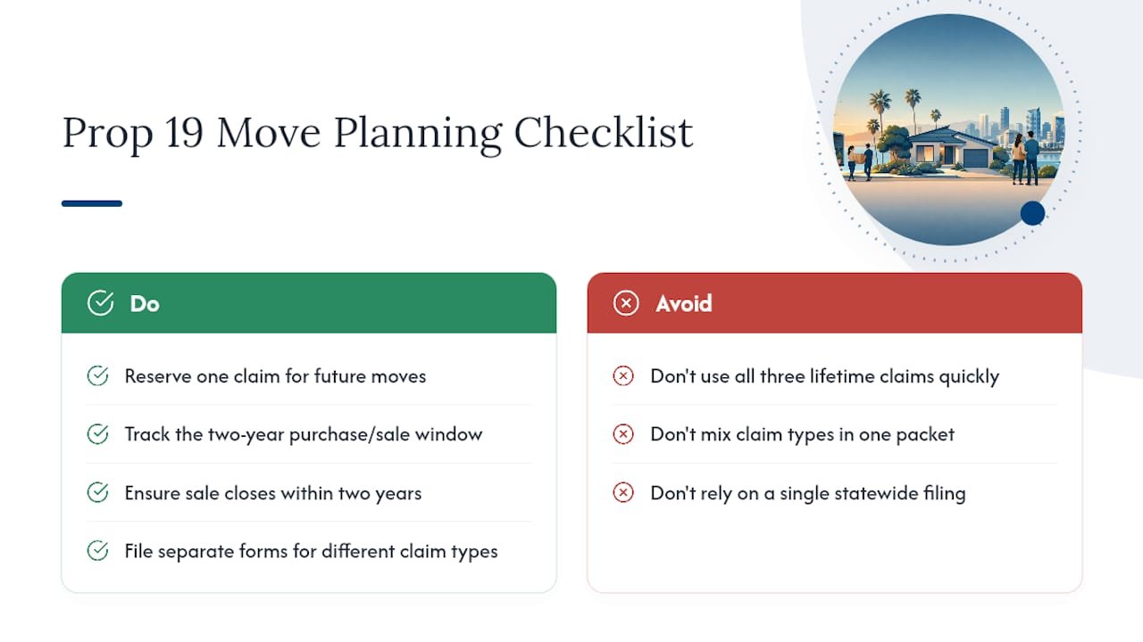 Planning Multiple Moves Under Prop 19 in San Diego — overview diagram