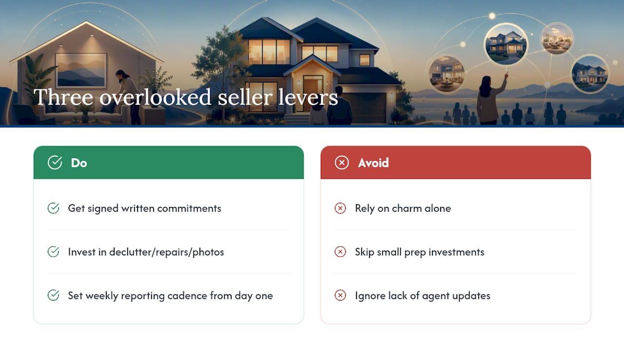 Three things sellers overlook when picking an agent — overview diagram
