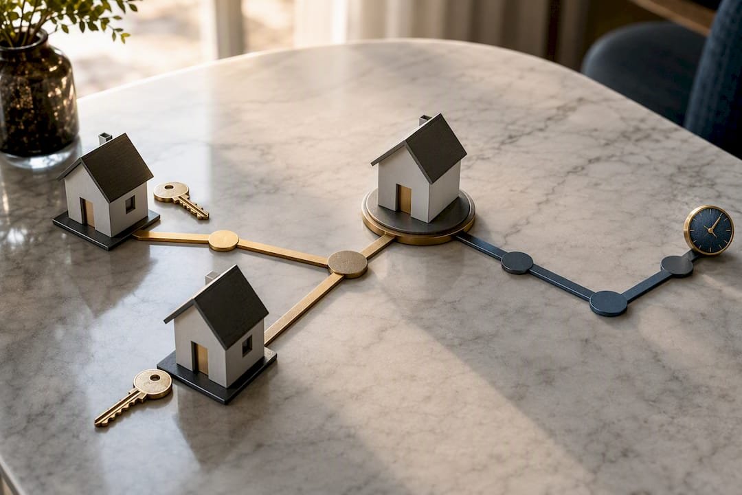 Linked home sale contingency paths extending escrow