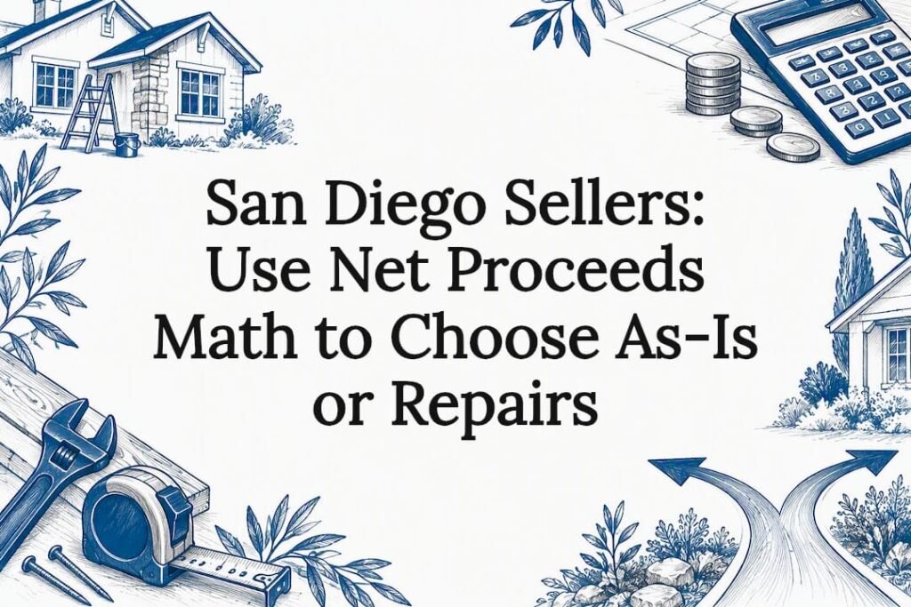 Decorative as-is repairs title card