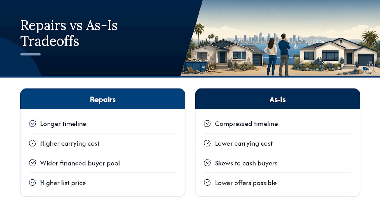 As-is versus repairs tradeoff diagram