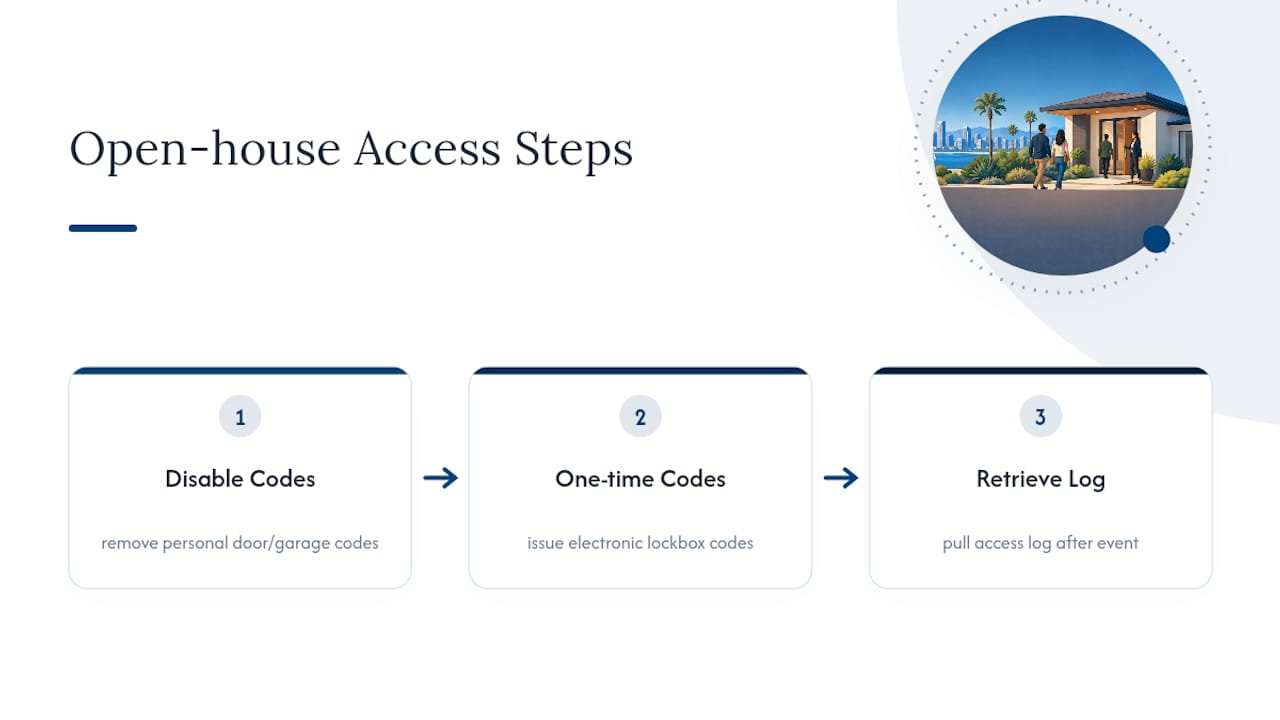 Three-step open house access control process