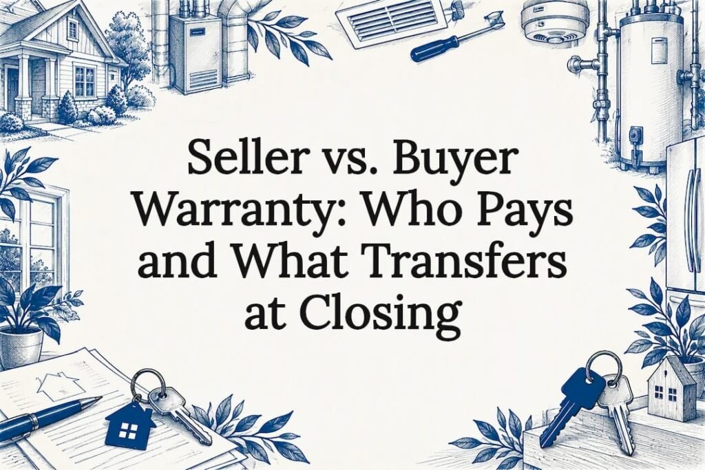 Warranty-themed sketch framing the article title