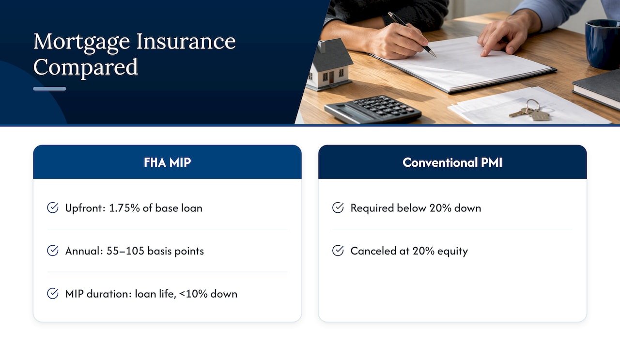 FHA and conventional mortgage insurance comparison