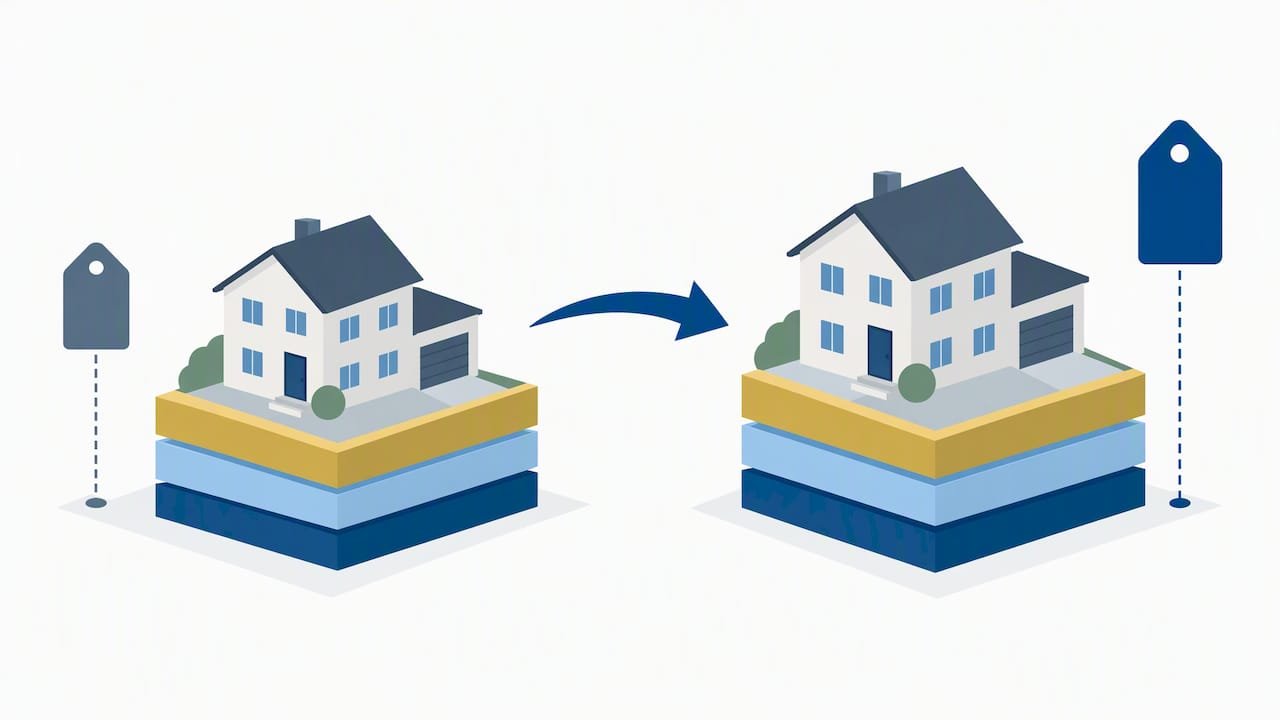 Illustration of tax layers and reassessment at sale